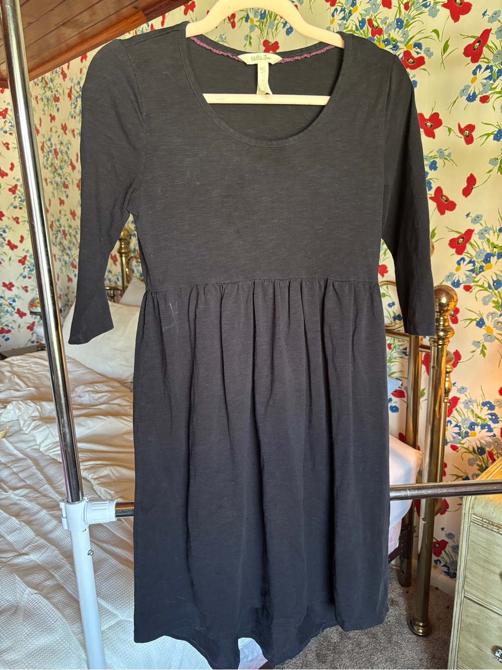 matilda jane black babydoll dress 3/4 sleeve cottagecore teacher tunic